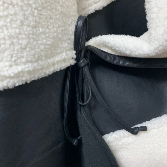 Spanx Fleece & Faux Leather Long Wrap Jacket 1X NWT - Picture 9 of 14